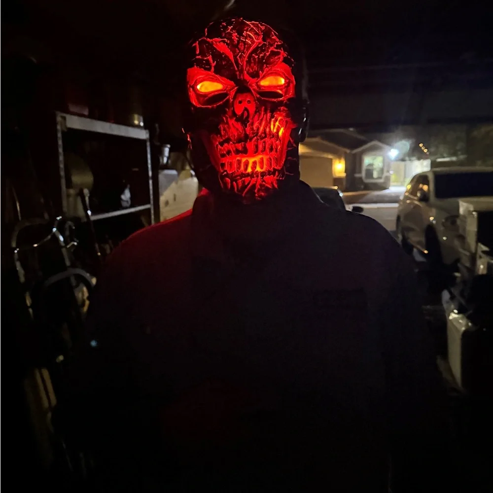 New adult scary light up face mask costume Halloween